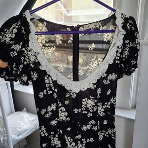 For Love and Lemons XS black & white mini dress